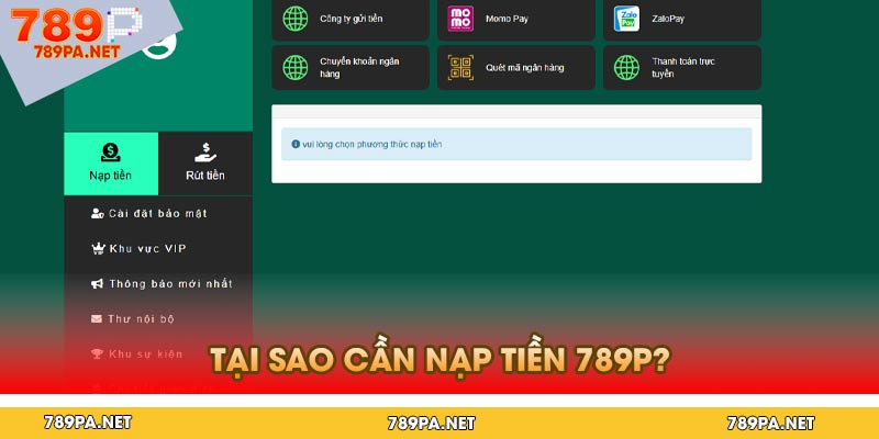 Tại sao cần nạp tiền 789p?